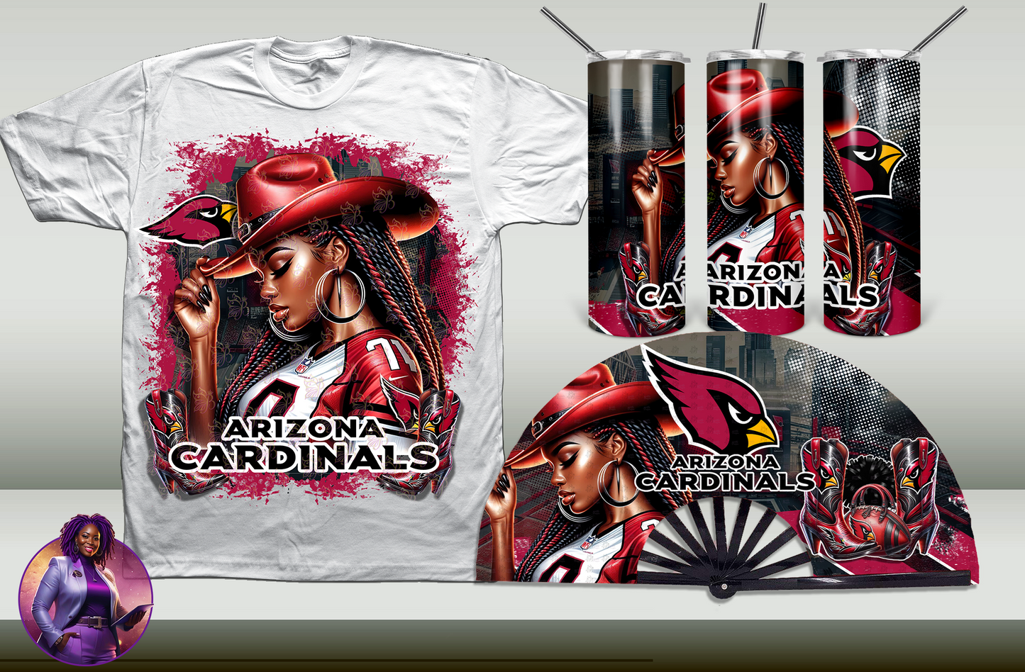 Football Cowgirl - Cardinals