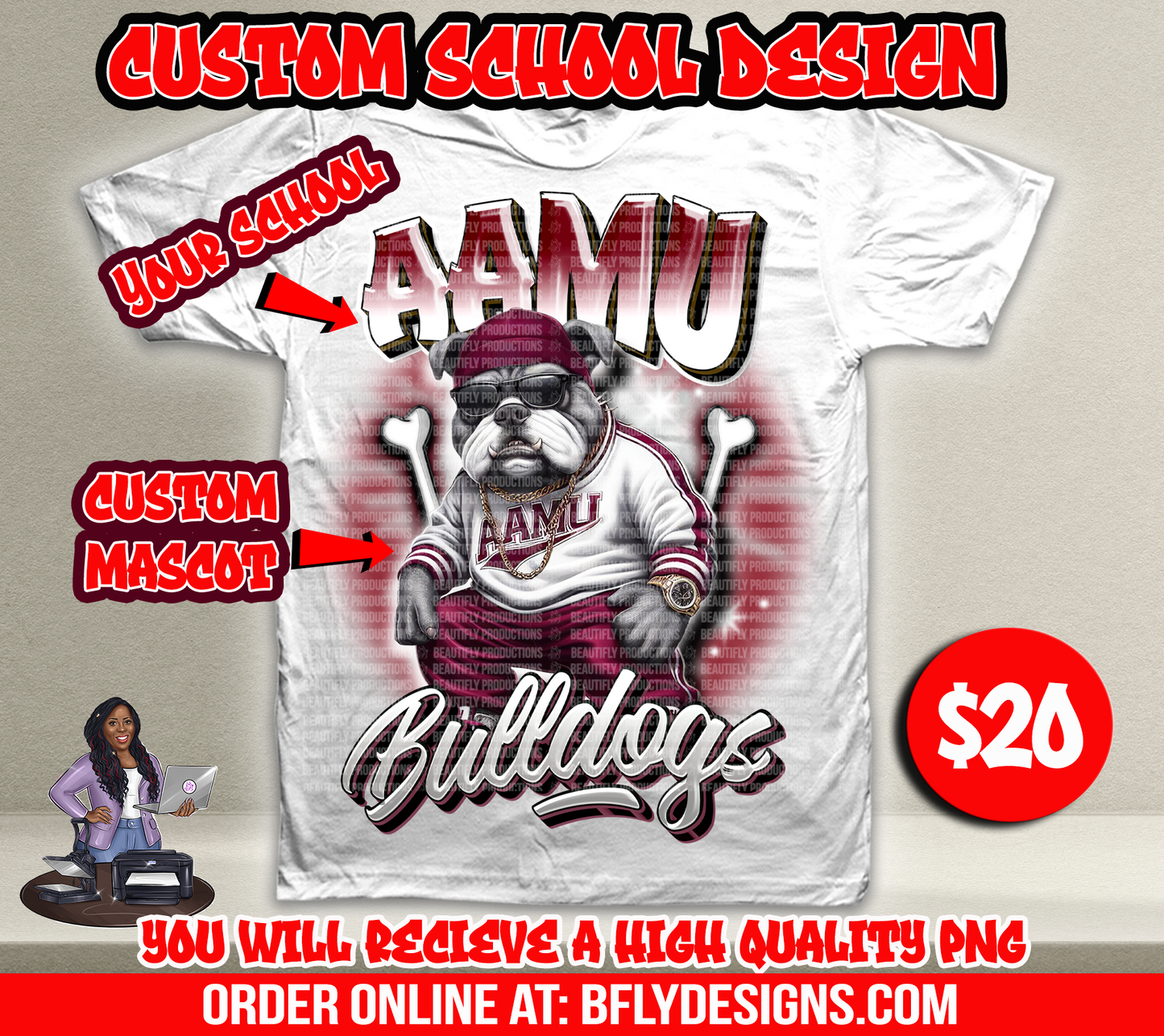 Custom School Grafitti Design