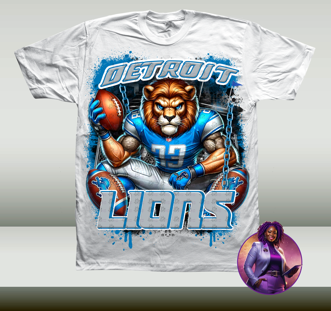 2k25 NFL Playoff Lions Design