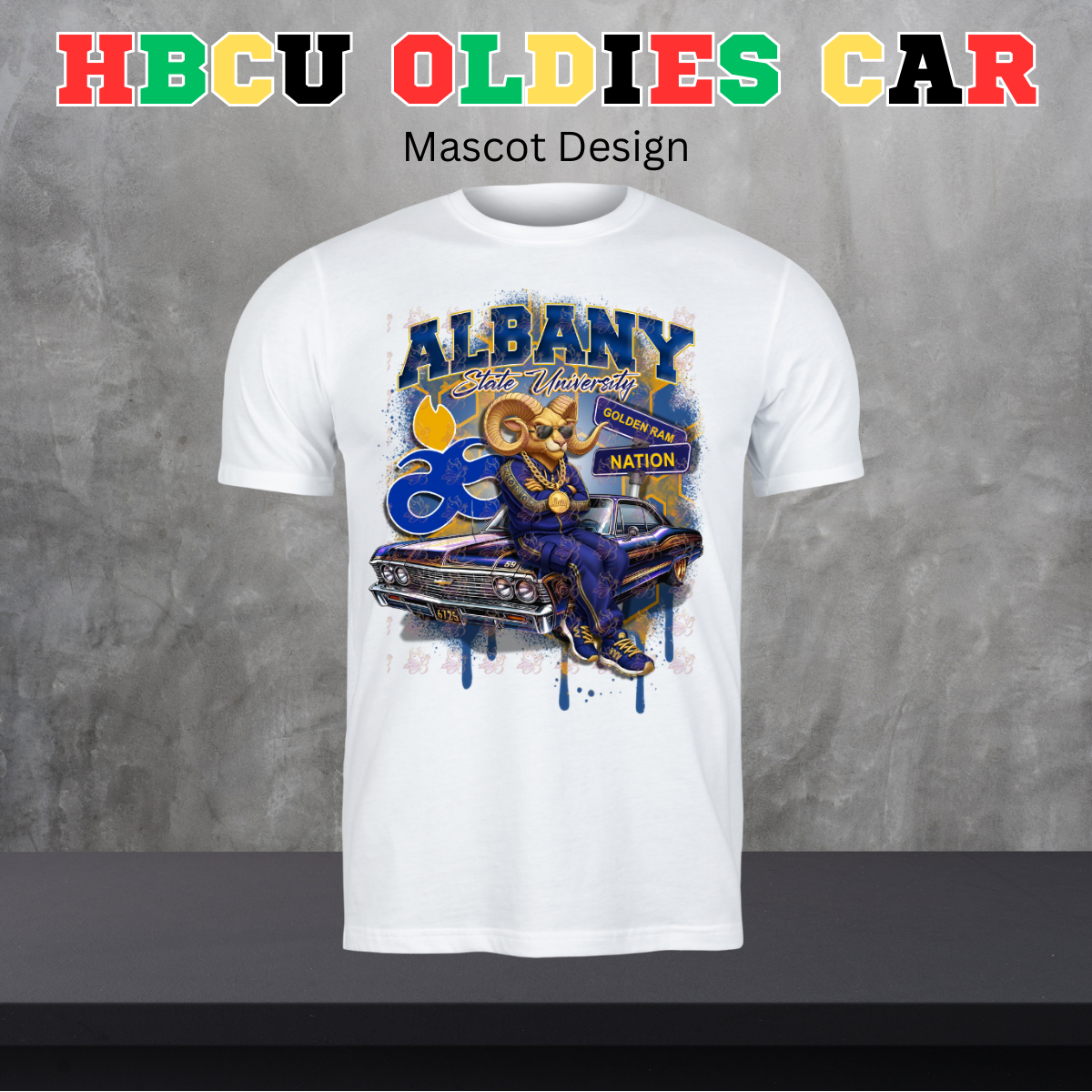 HBCU Oldies Car Design - Mascot Version