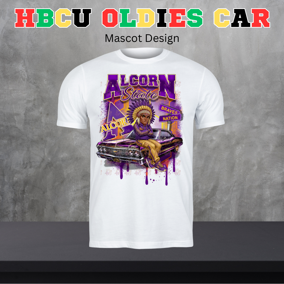 HBCU Oldies Car Design - Mascot Version