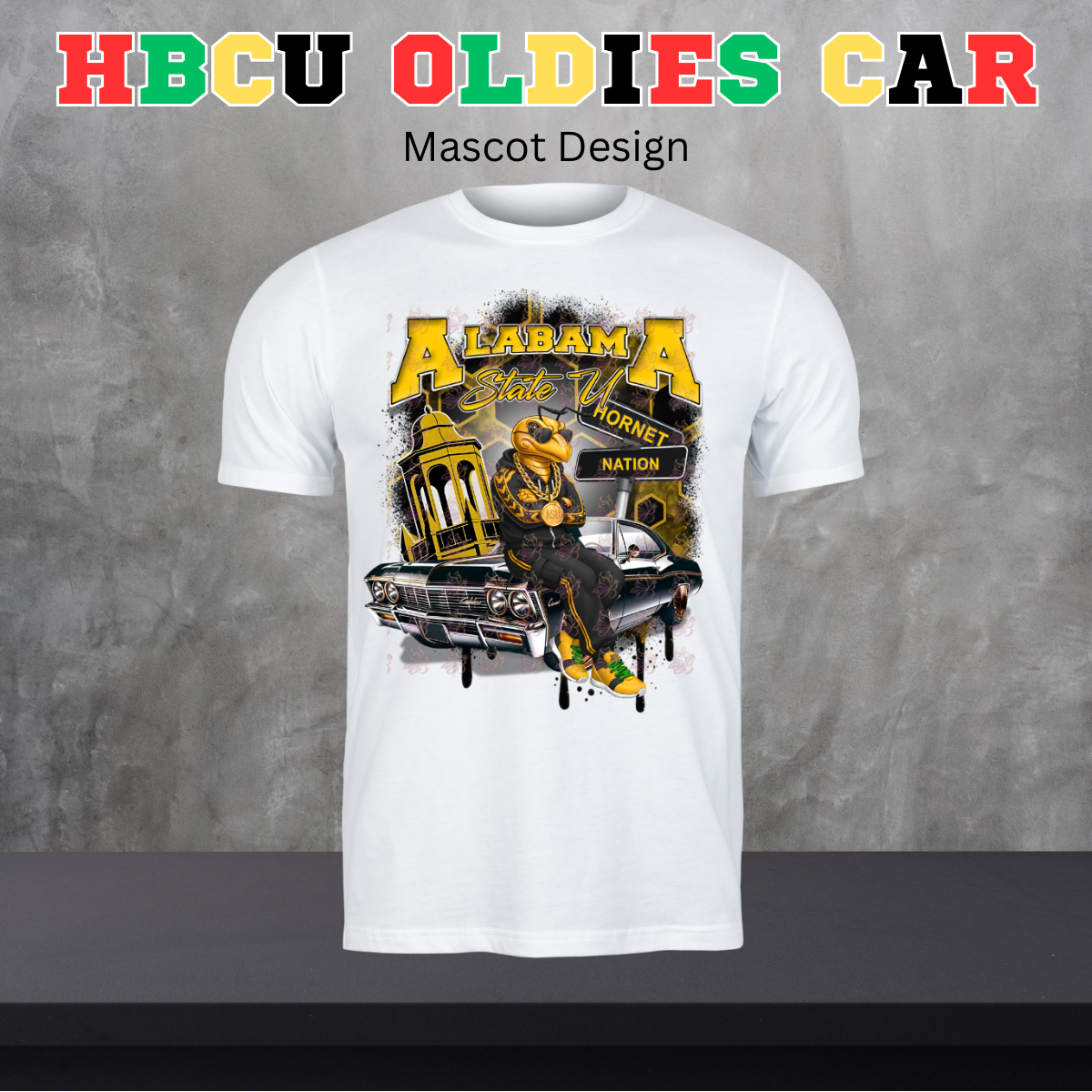HBCU Oldies Car Design - Mascot Version