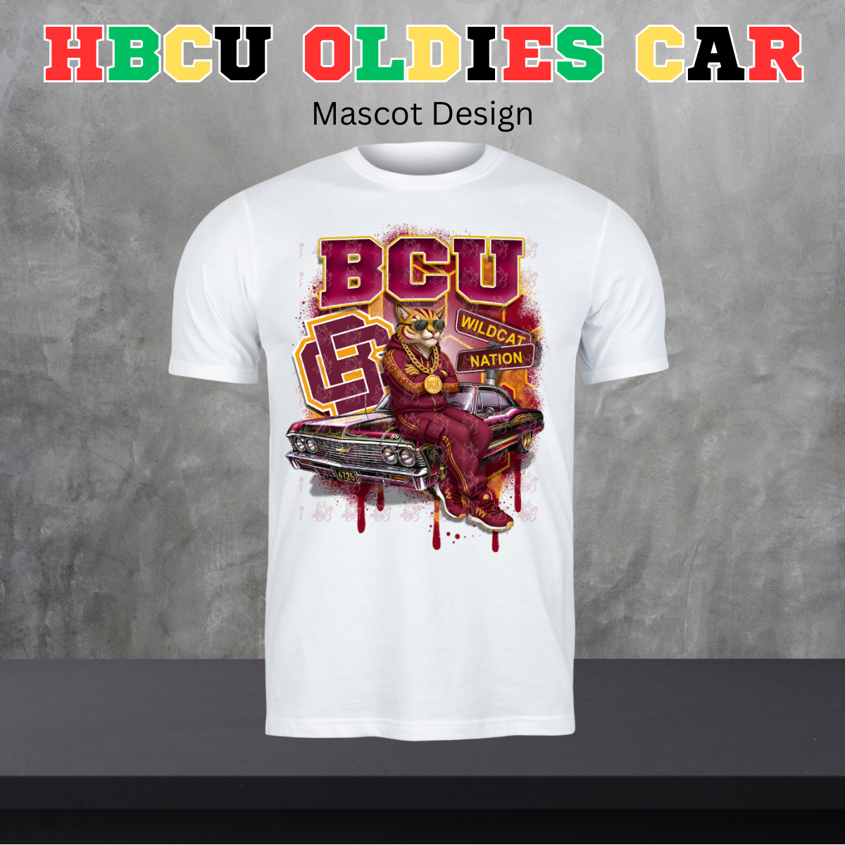 HBCU Oldies Car Design - Mascot Version
