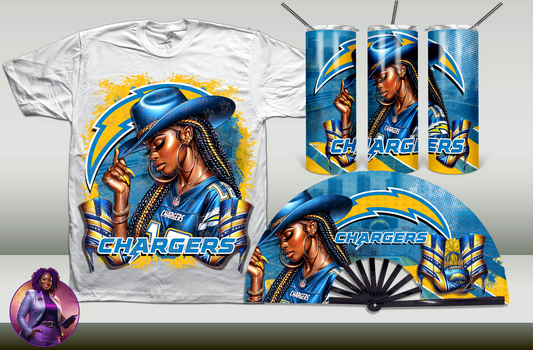Football Cowgirl - Chargers