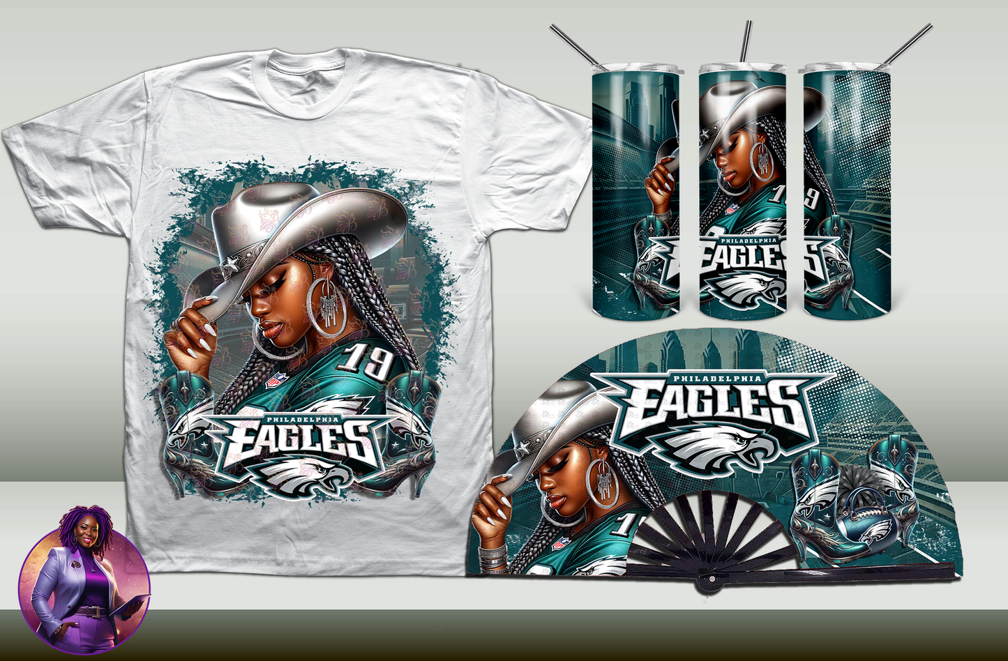 Football Cowgirl - Eagles