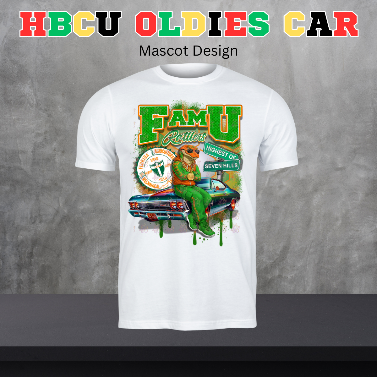 HBCU Oldies Car Design - Mascot Version