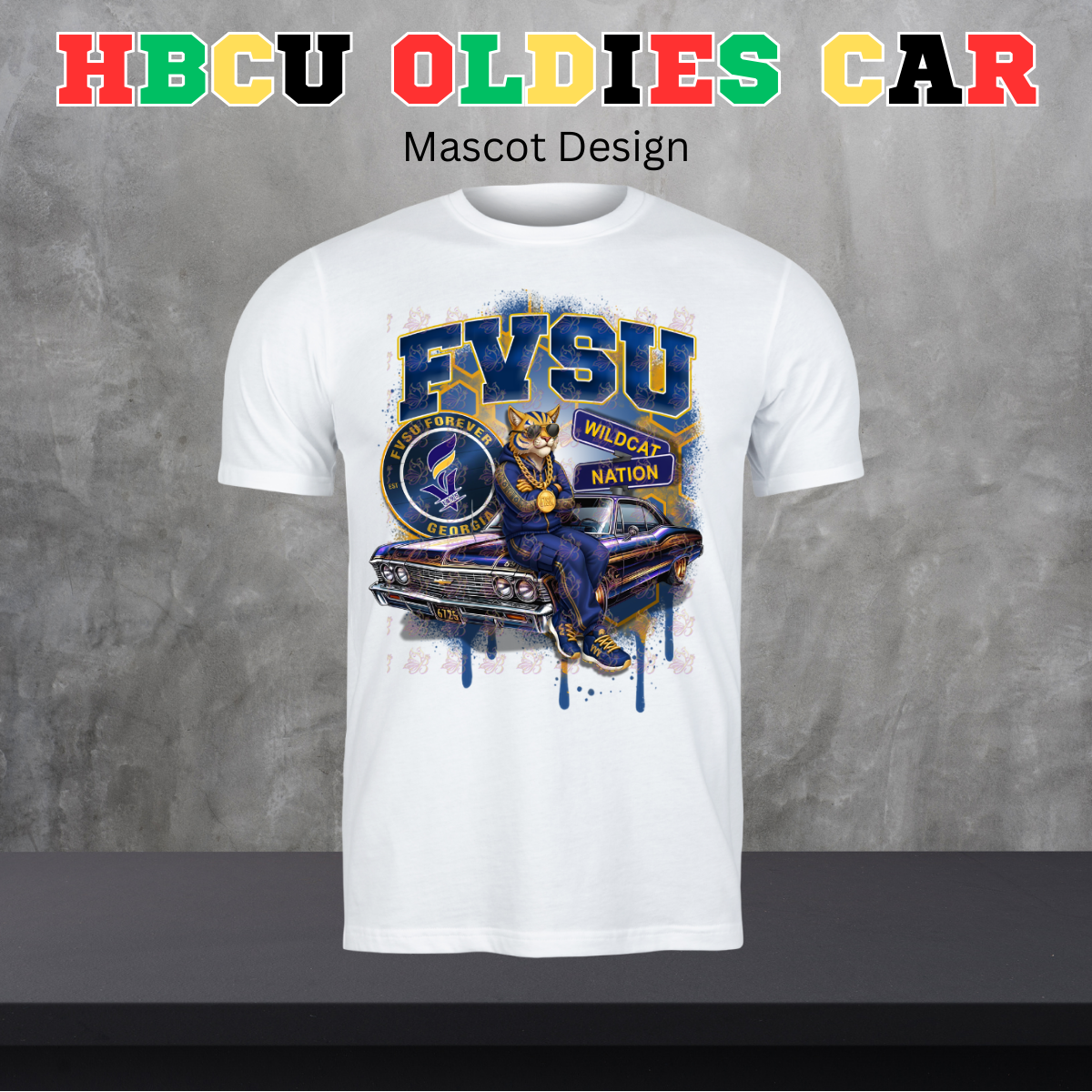 HBCU Oldies Car Design - Mascot Version