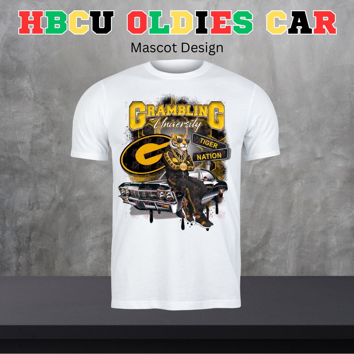 HBCU Oldies Car Design - Mascot Version