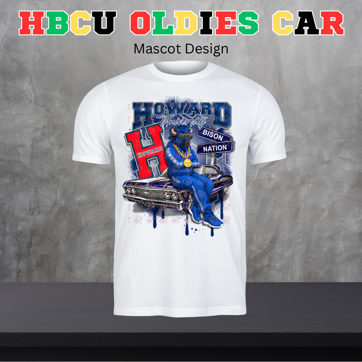 HBCU Oldies Car Design - Mascot Version