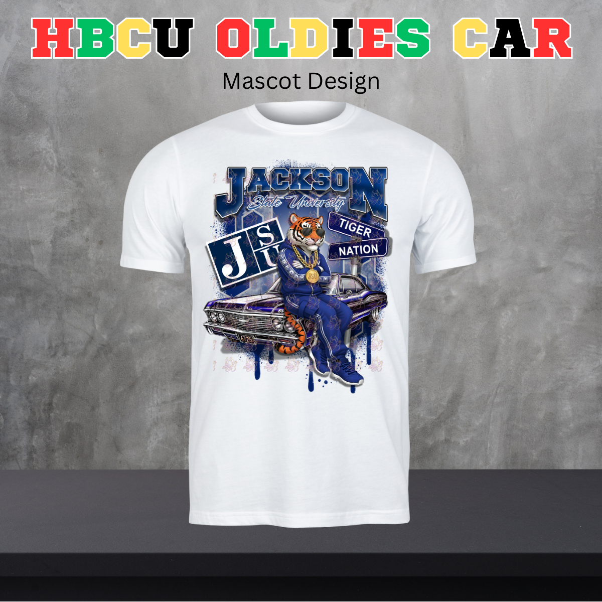 HBCU Oldies Car Design - Mascot Version
