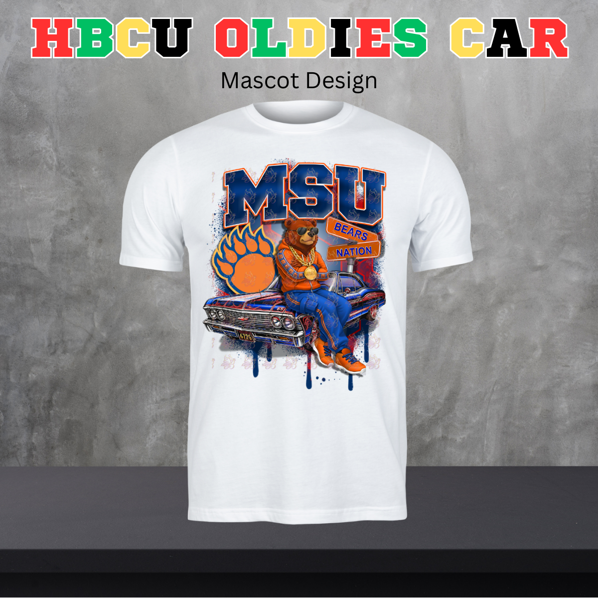 HBCU Oldies Car Design - Mascot Version