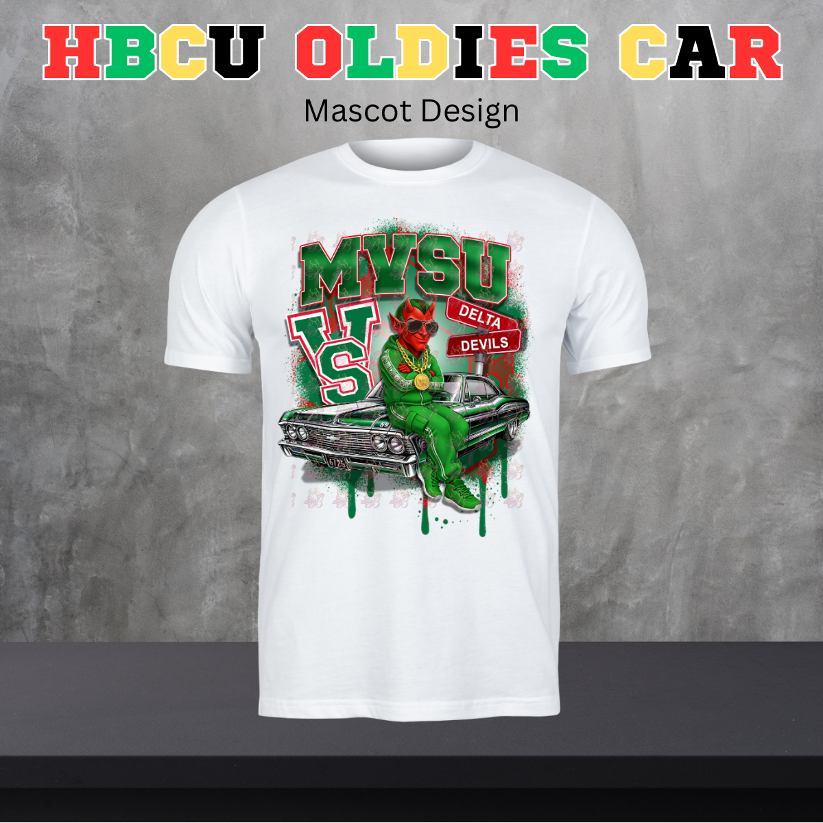 HBCU Oldies Car Design - Mascot Version