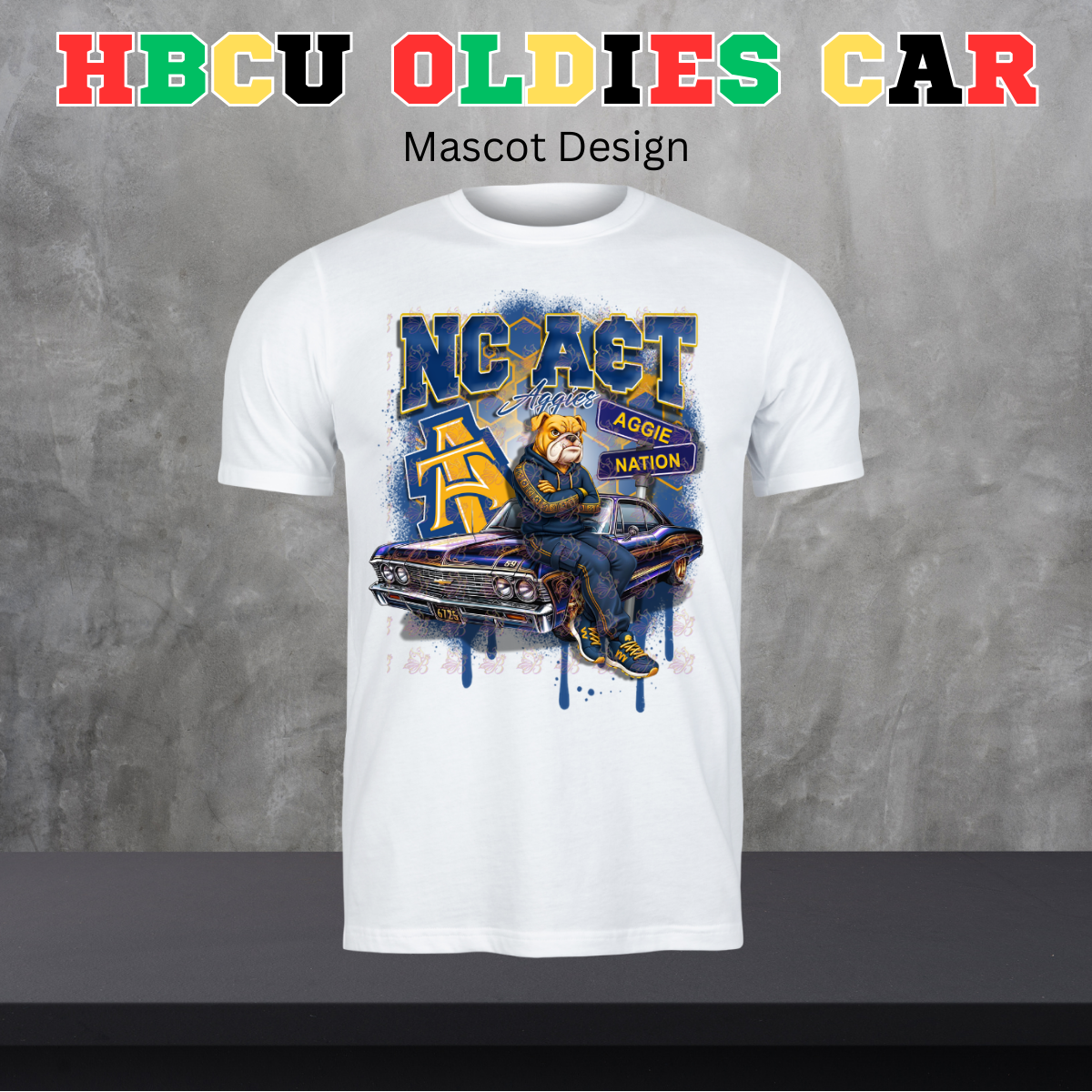 HBCU Oldies Car Design - Mascot Version