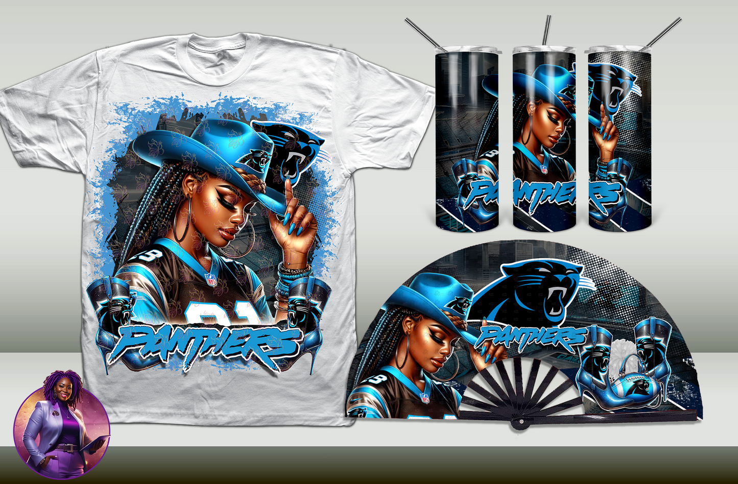 Football Cowgirl - Panthers