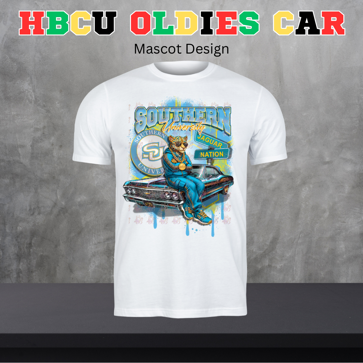HBCU Oldies Car Design - Mascot Version