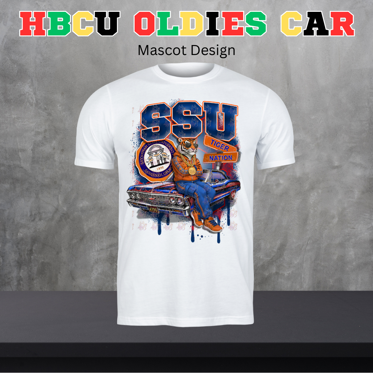 HBCU Oldies Car Design - Mascot Version