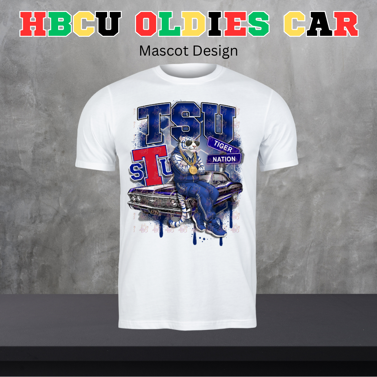 HBCU Oldies Car Design - Mascot Version