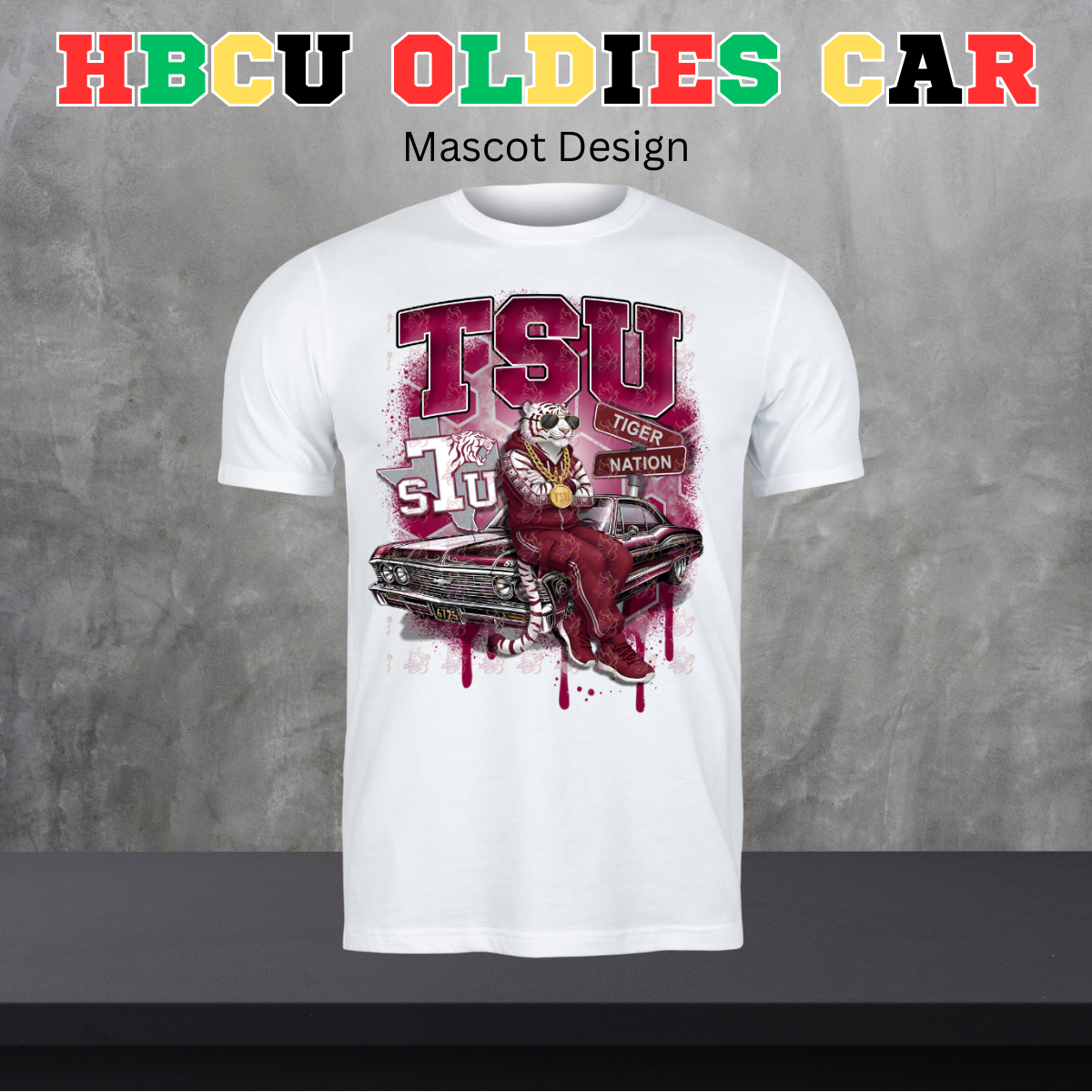 HBCU Oldies Car Design - Mascot Version