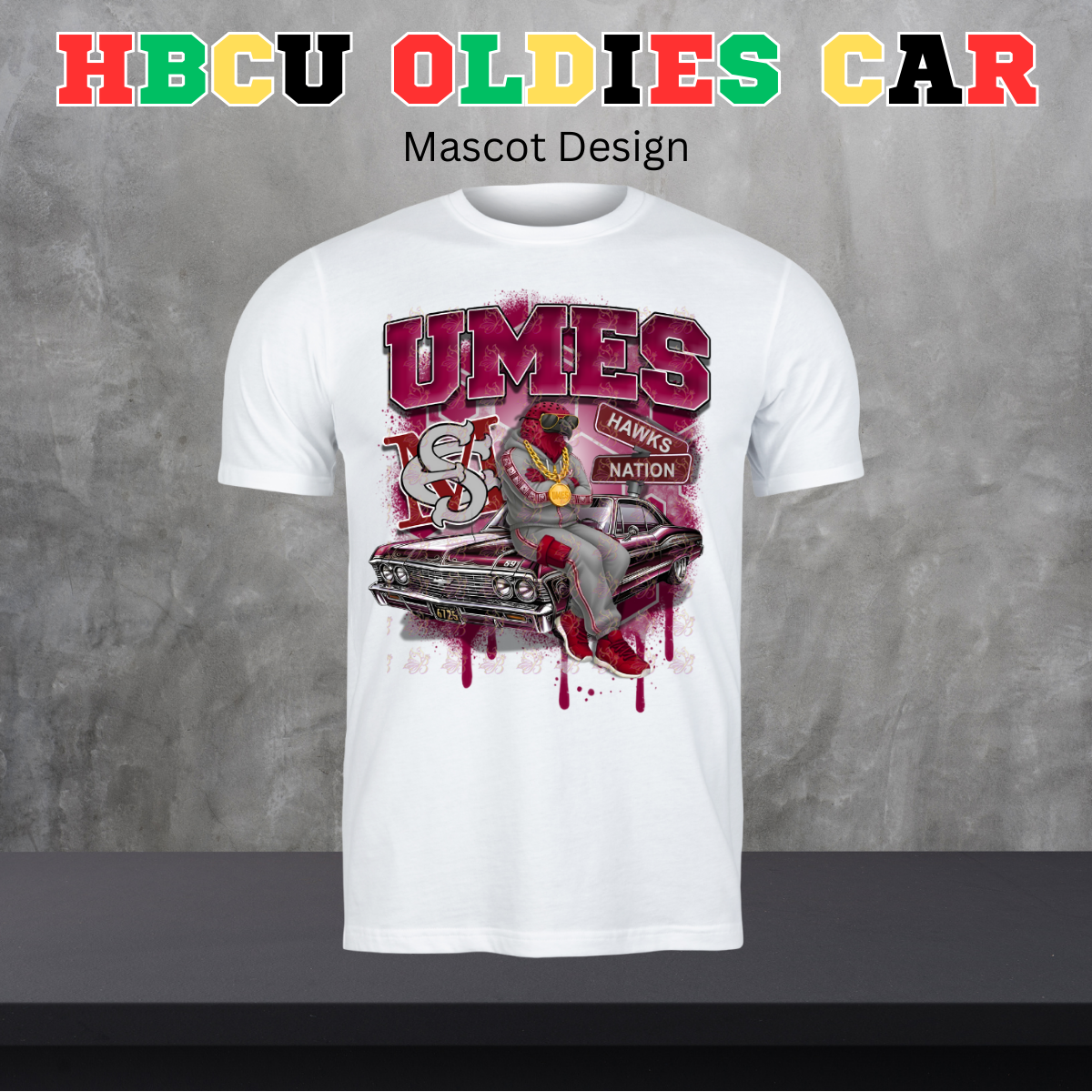 HBCU Oldies Car Design - Mascot Version
